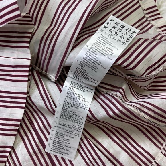 Sandro Iman Pleated Back-snap Blouse In Burgundy - Picture 7 of 9